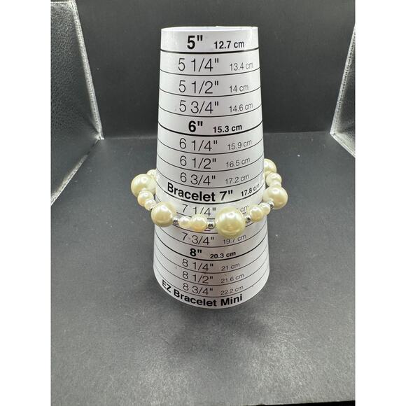 ALEXA'S ANGELS Heart Prayer Box Locket Charm Faux Pearl Beads Bracelet Sz 7.5 - Picture 8 of 8